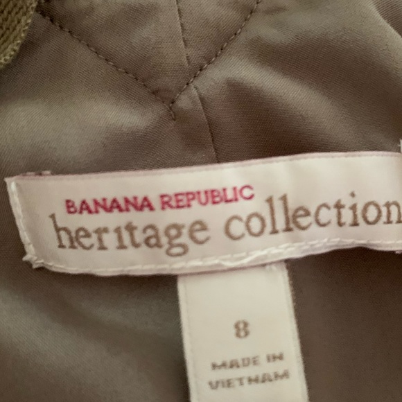 Banana Republic khaki silky maxi dress with cotton ribbon details pockets size 8 - Picture 9 of 12